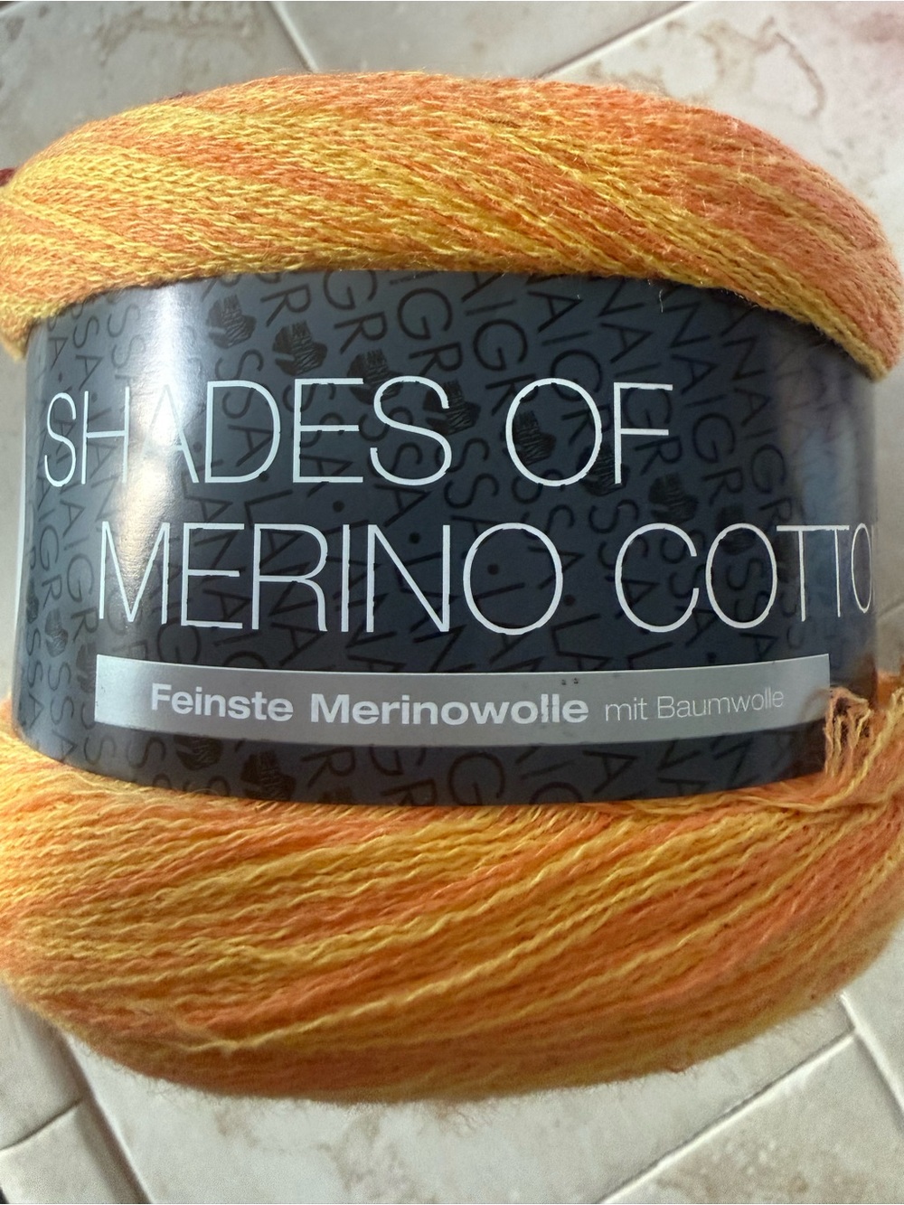 Shades of Merino Cotton Yarn in Pink, Orange and Yellow Blend